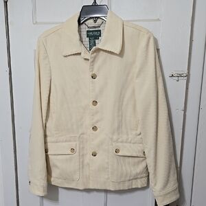 Lauren JEANS Co. Ralph LAUREN Cream WOMENS Jacket BLAZER COURDUROY MED
